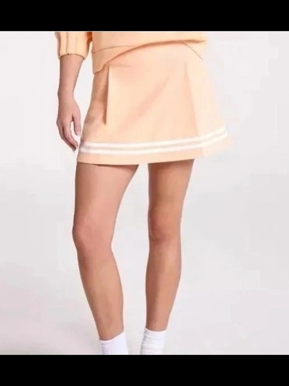 CALIA by Carrie Underwood Peach Mini Skirt with White Double Stripe